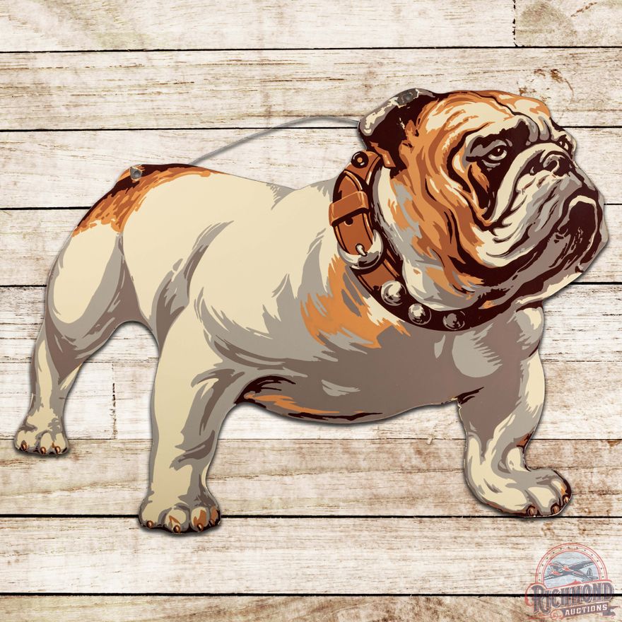 Mack Trucks Die Cut Bulldog SS Porcelain Sign "Right Facing"