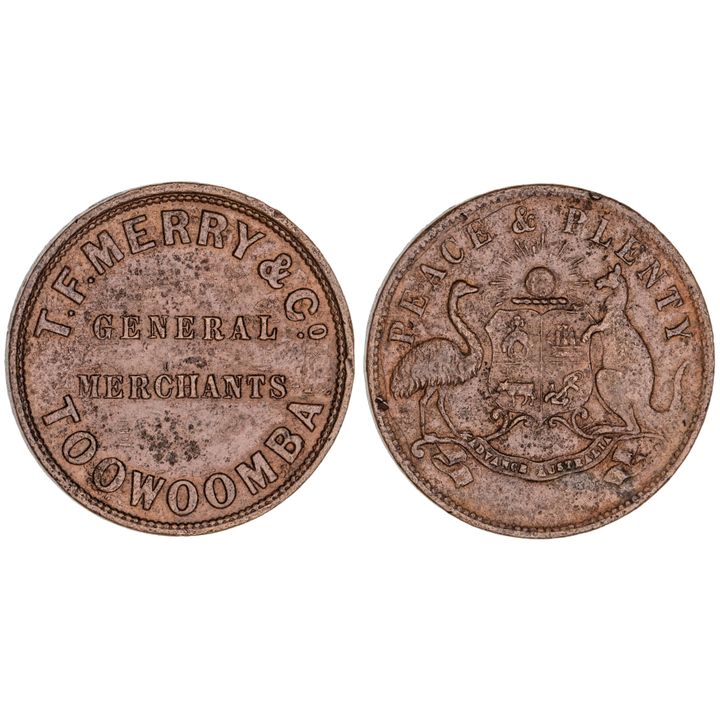 Toowoomba, Queensland, T. F. Merry & Co, Penny, ND, VF