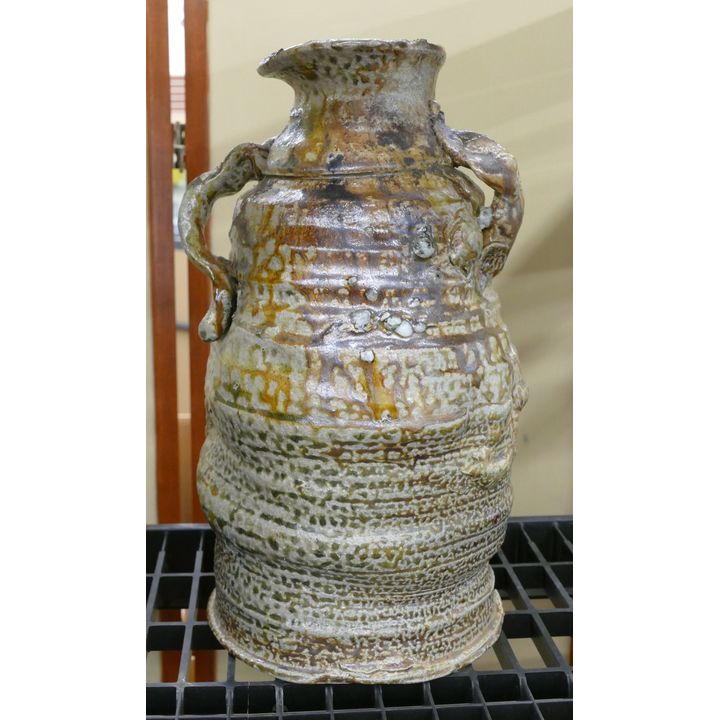 Brutalist Salt Glazed Studio Pottery Vase- 13''