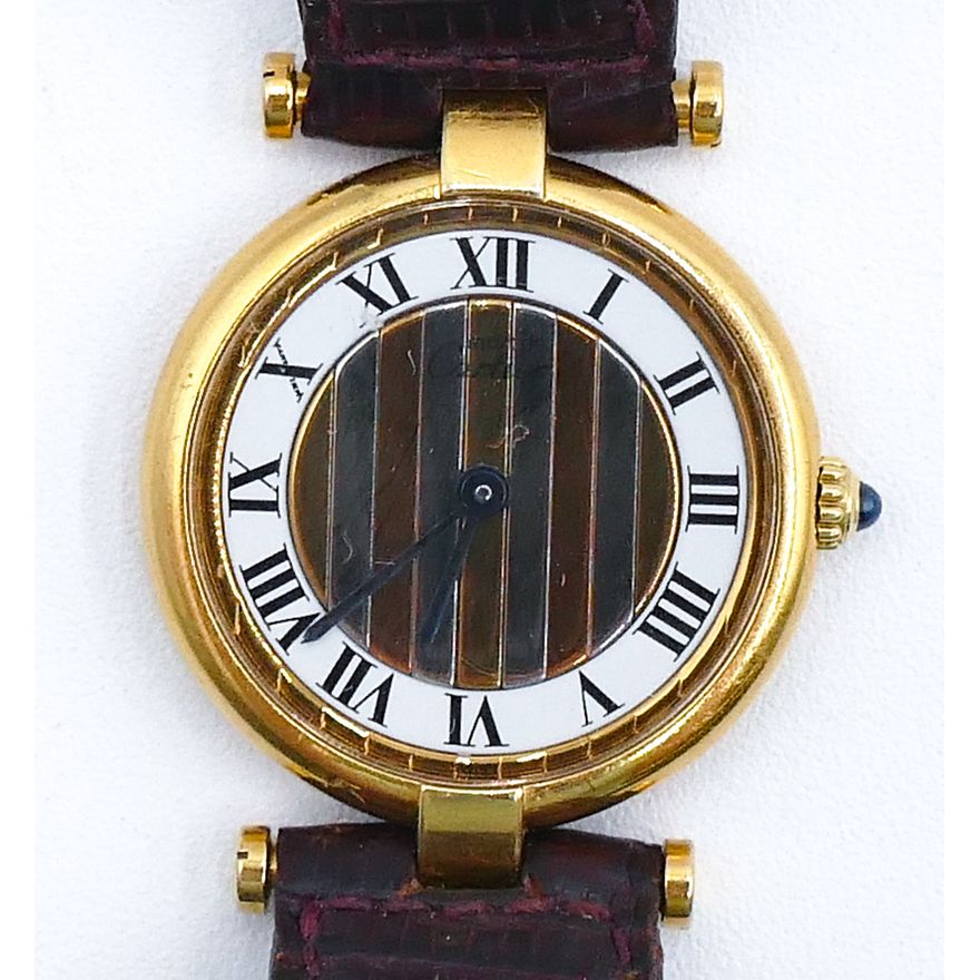 Ladies Cartier Vermeil Tri-Color Dial Wrist Watch