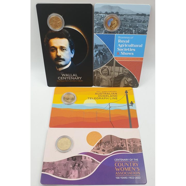 Unc. Carded Coins (x4)