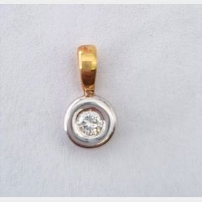 AFFORDABLE 18CT YELLOW + WHITE GOLD PENDANT WITH 0.100CTS DIAMOND COLOUR I/J CLARITY VS/SI - 51611/175