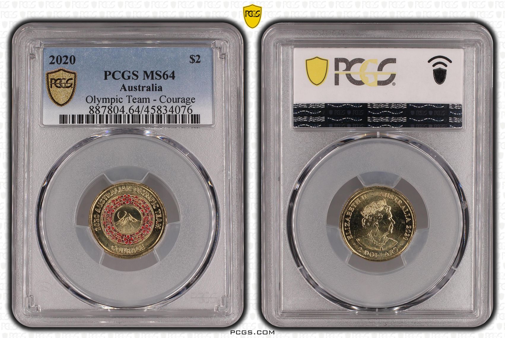 Olympic Team - Courage, Two Dollar, 2020, PCGS MS64