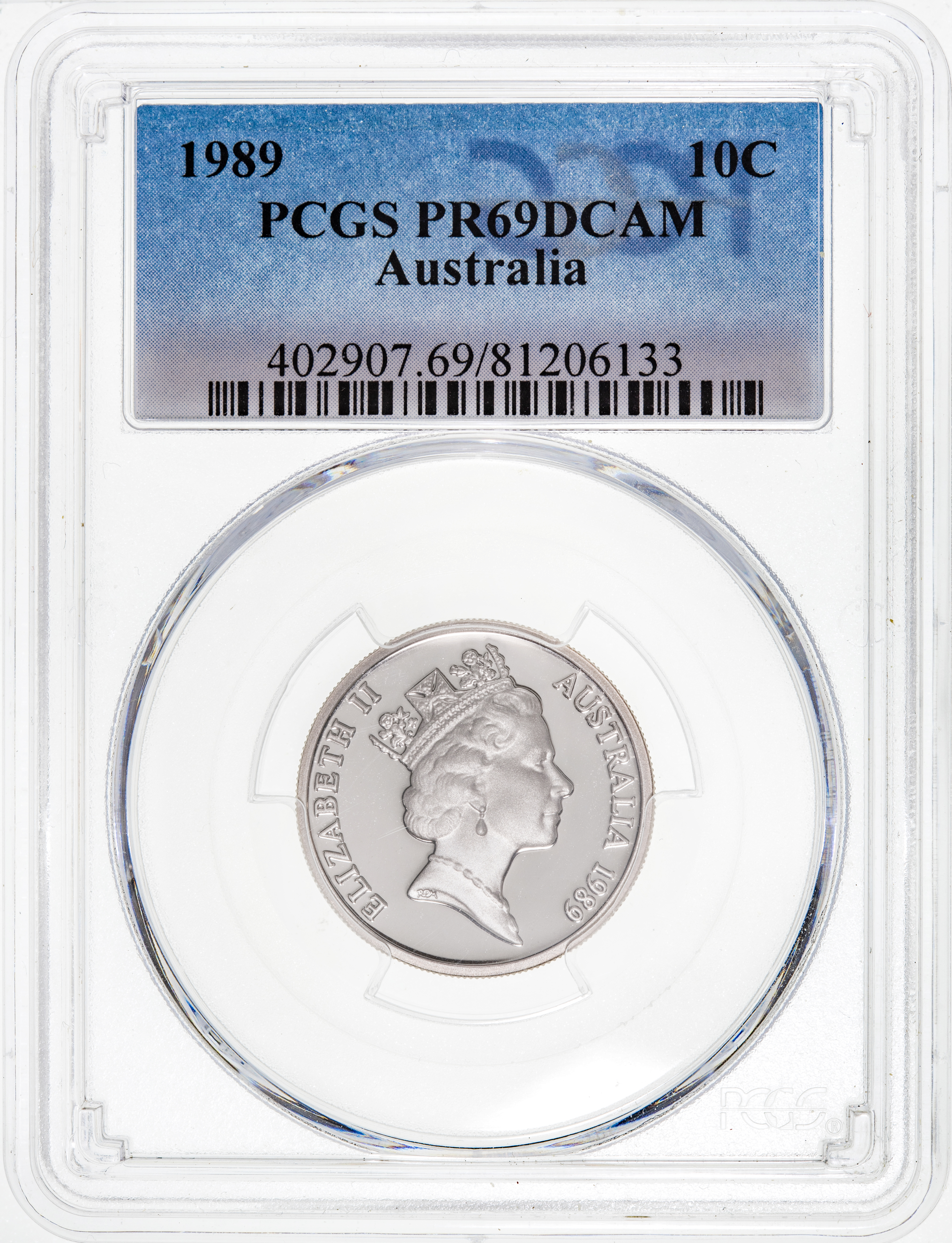 Ten Cent, 1989, Pcgs Pr69dcam
