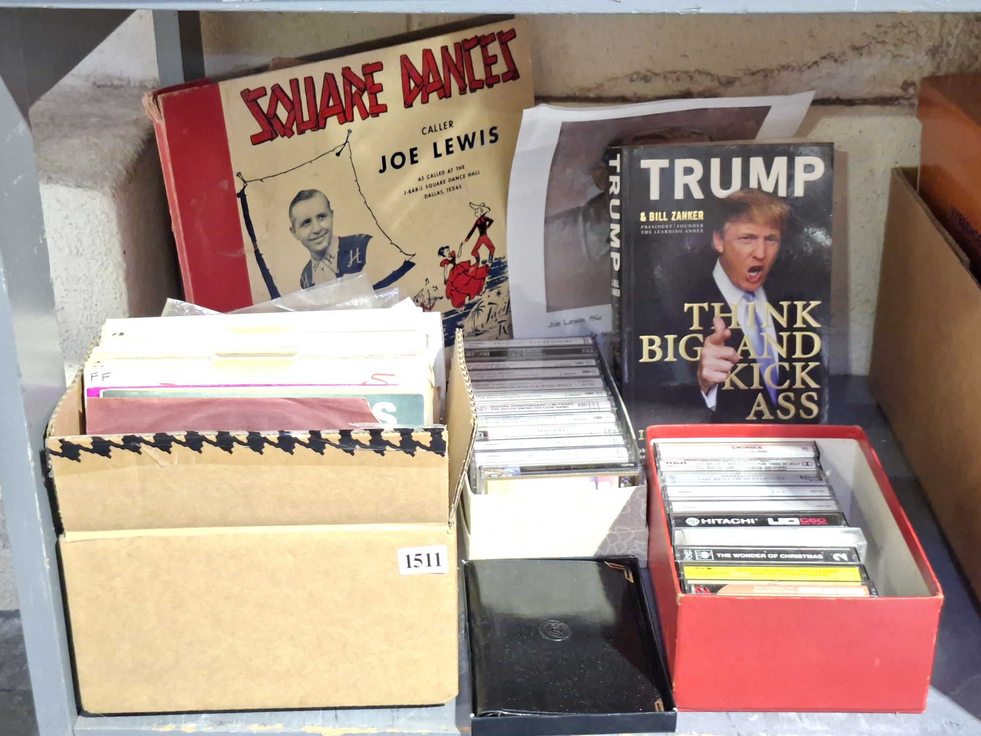 Vintage Records, Tapes, Book And Wallet