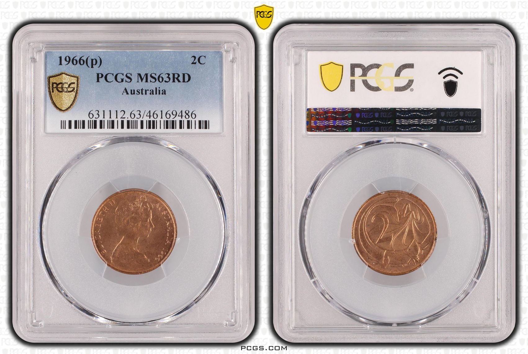 67 · Two Cent, 1966(p), PCGS MS63RD