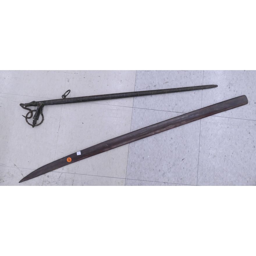 2pc Antique Kettle Hook Etc- 35''