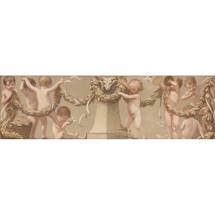 Gustave de Beaumont ''Playful Putti'' 1902 Oil