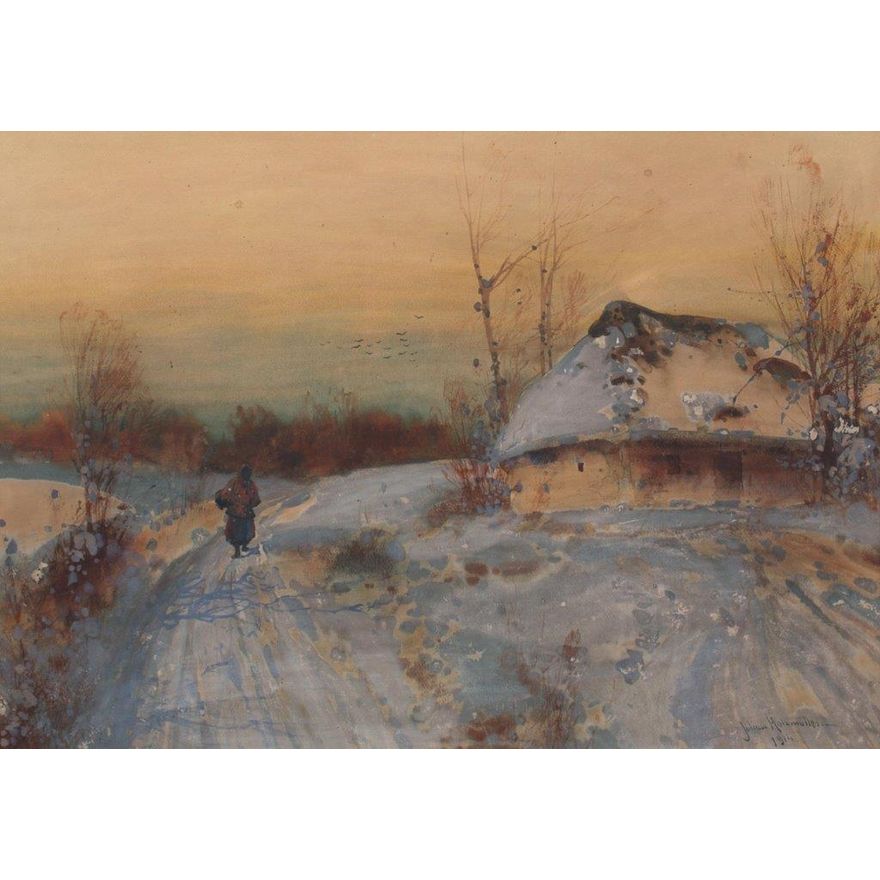 Juliusz Holzmüller | Pejzaż zimowy, 1914
