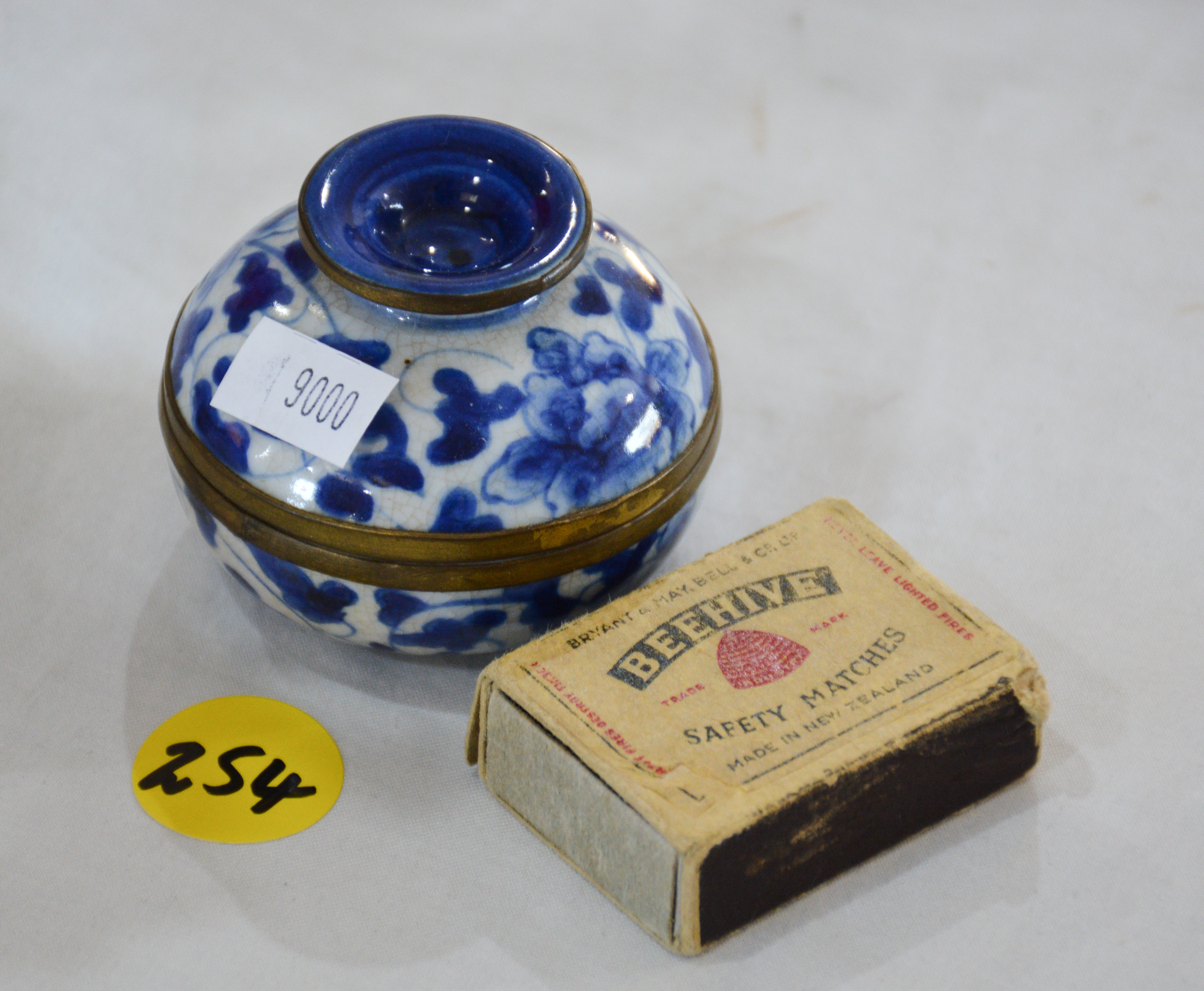 Small Porcelain and Metal Vessel — sold at auction in New Zealand for $65