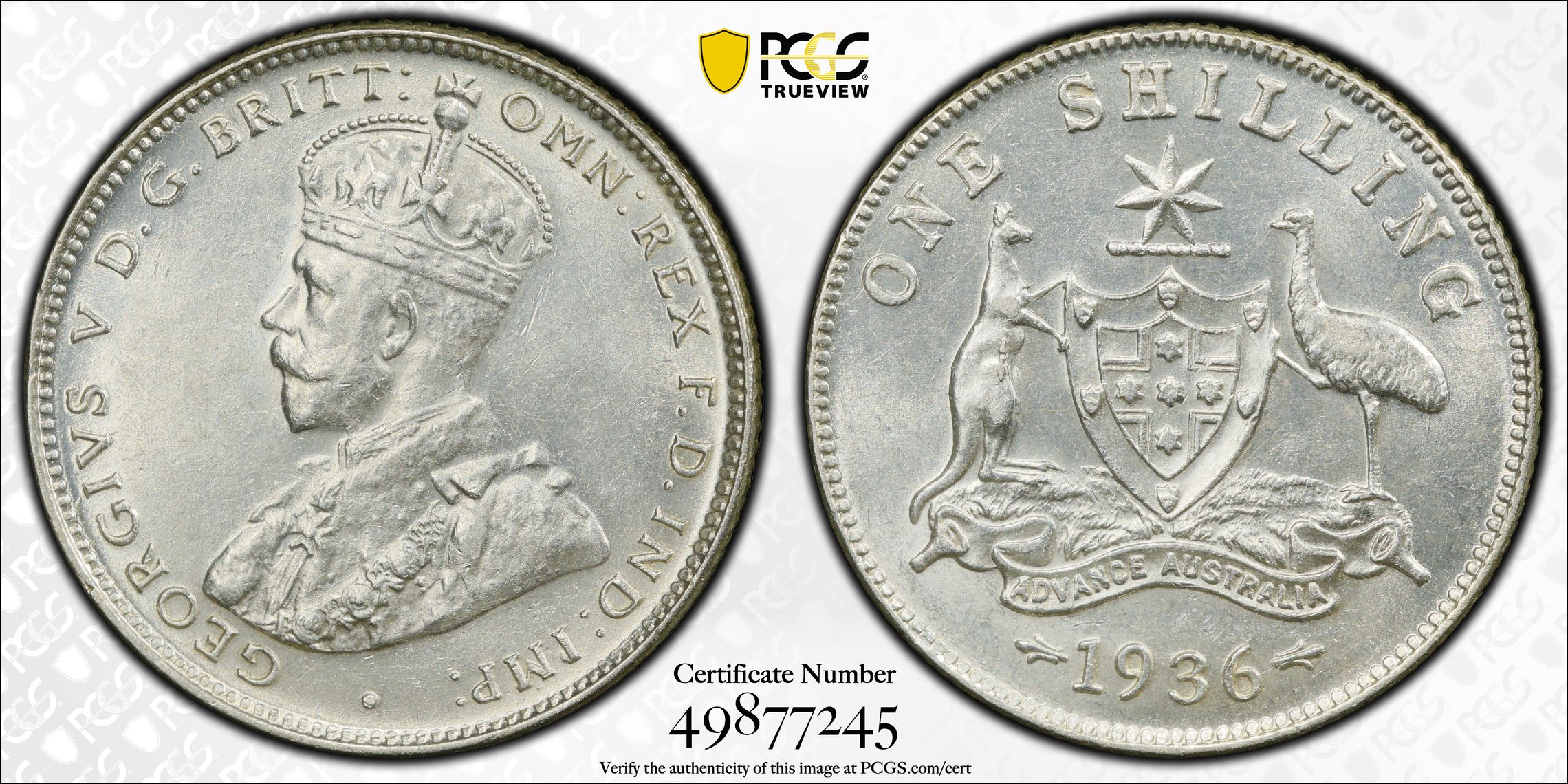 George V, , Shilling, 1936(m), PCGS MS61