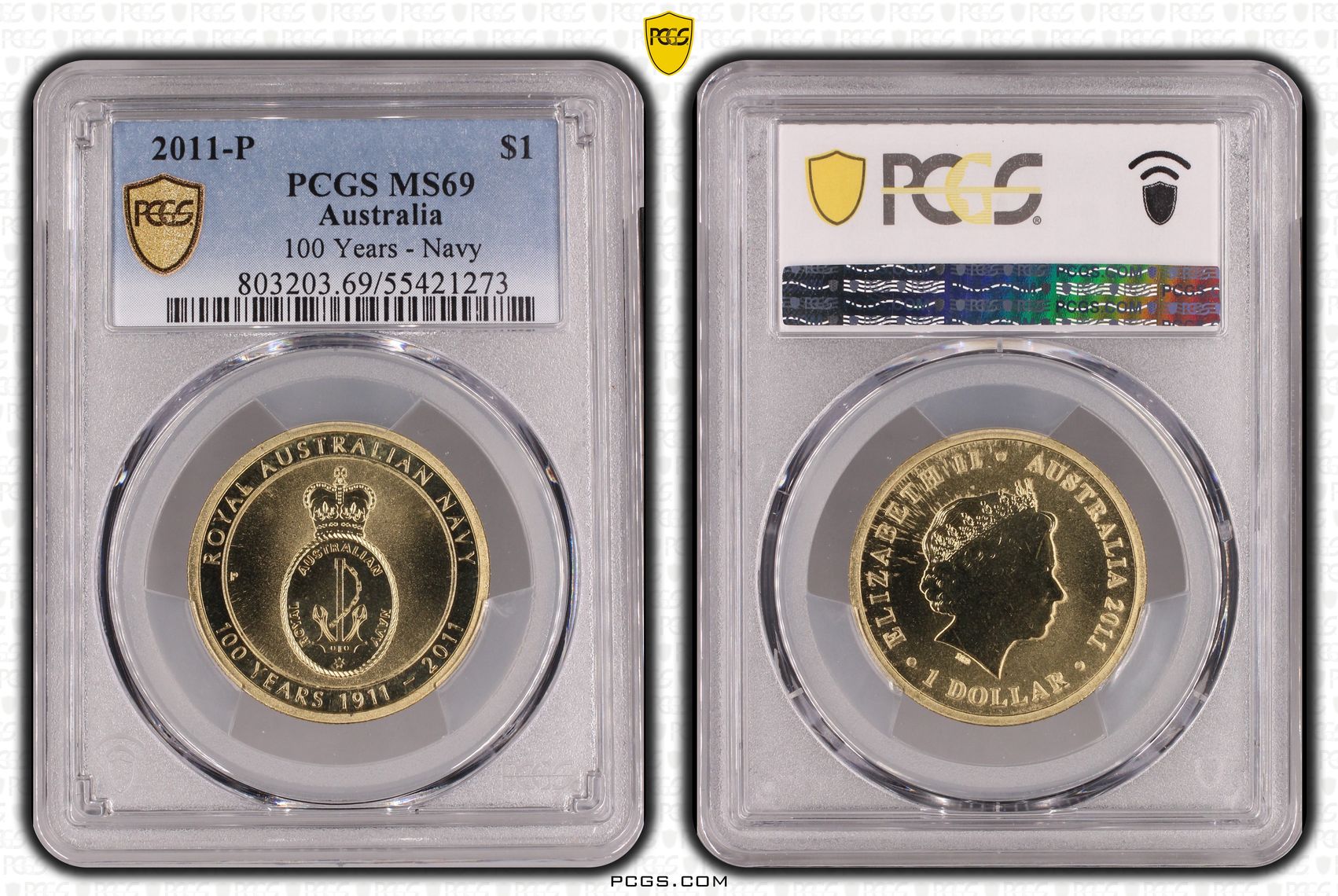 100 Years - Navy, POP 4/0, One Dollar, 2011-P, PCGS MS69