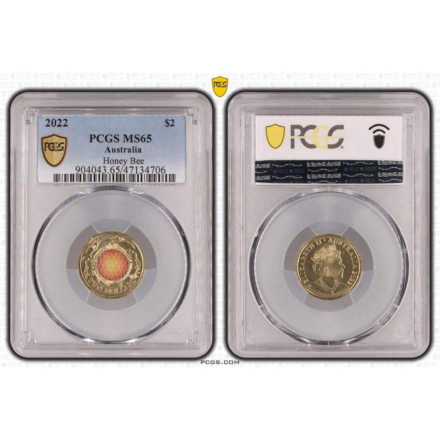 Honey Bee Colorized, Two Dollar, 2022, PCGS MS65