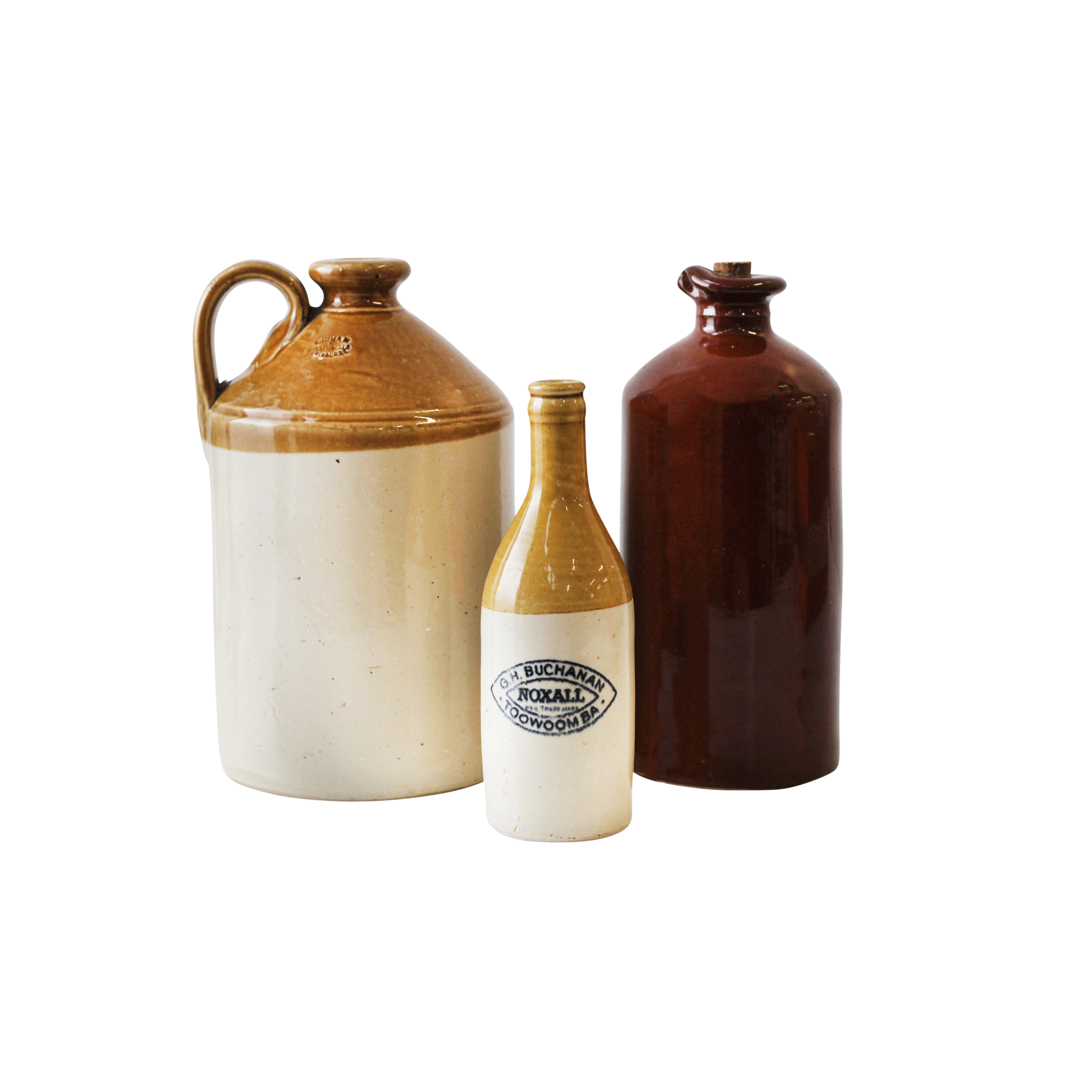 1920/30 Toowoomba, Queensland, glazed tan top earthenware