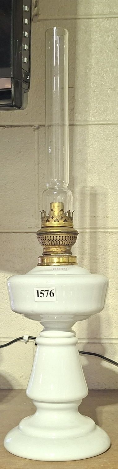 Milk Glass Oil Lamp