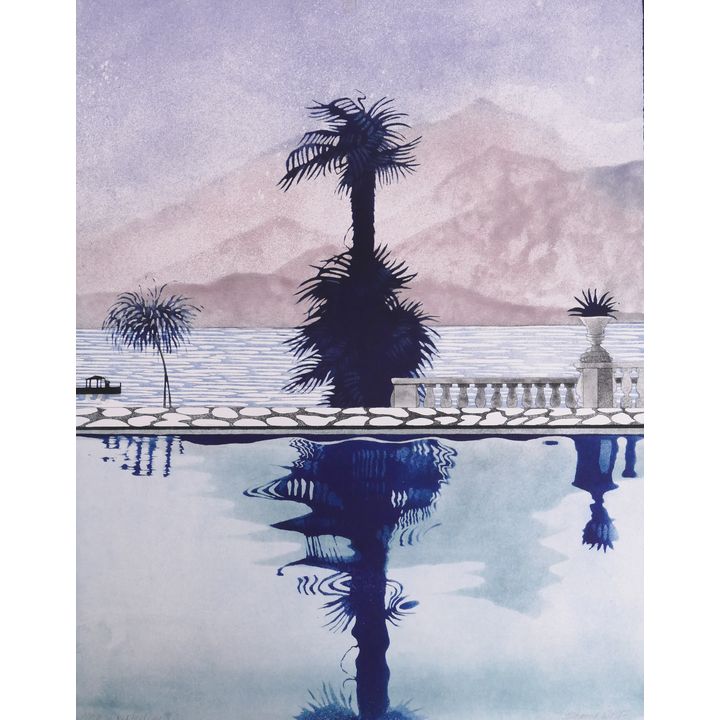 Sherrie Wolf (b. 1952, Oregon) 'Reflection III' Hand Colored Etching. Dated 1986. Edition 9/150.