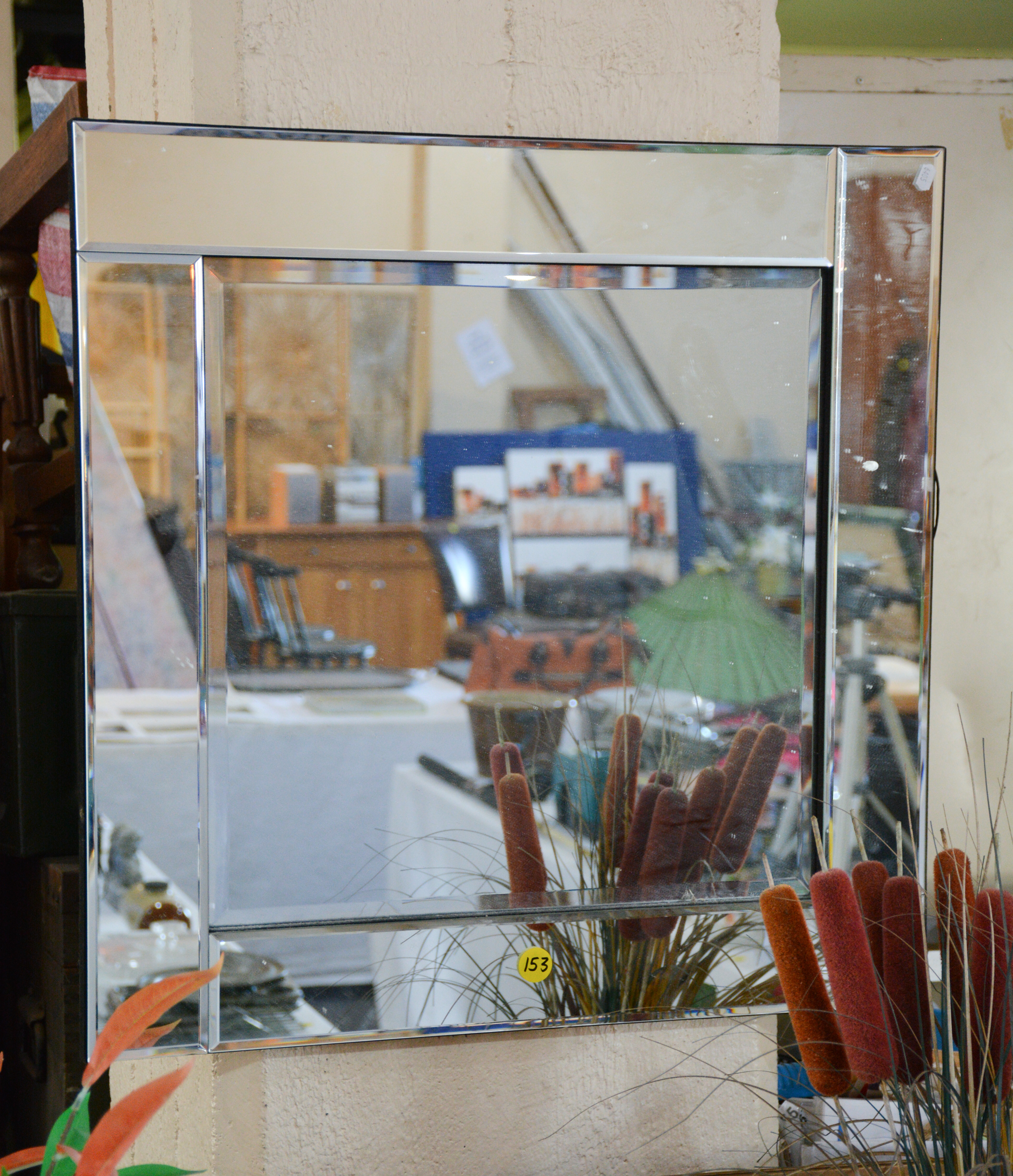 Square Wall-Hanging Bevelled Mirror — NZ auction result