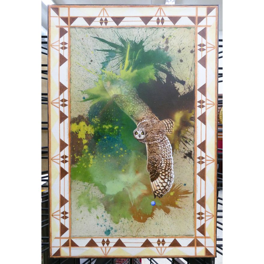 Calley O'Neill Hawaiian Owl Giclee Framed- 24x16''