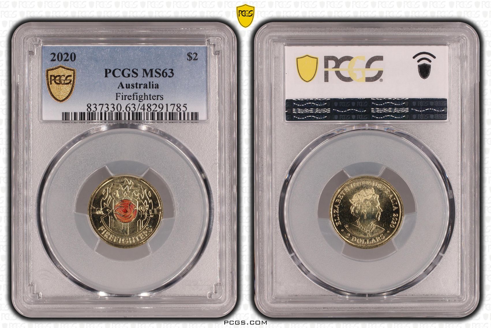 Elizabeth II, Firefighters, Two Dollar, 2020, PCGS MS63