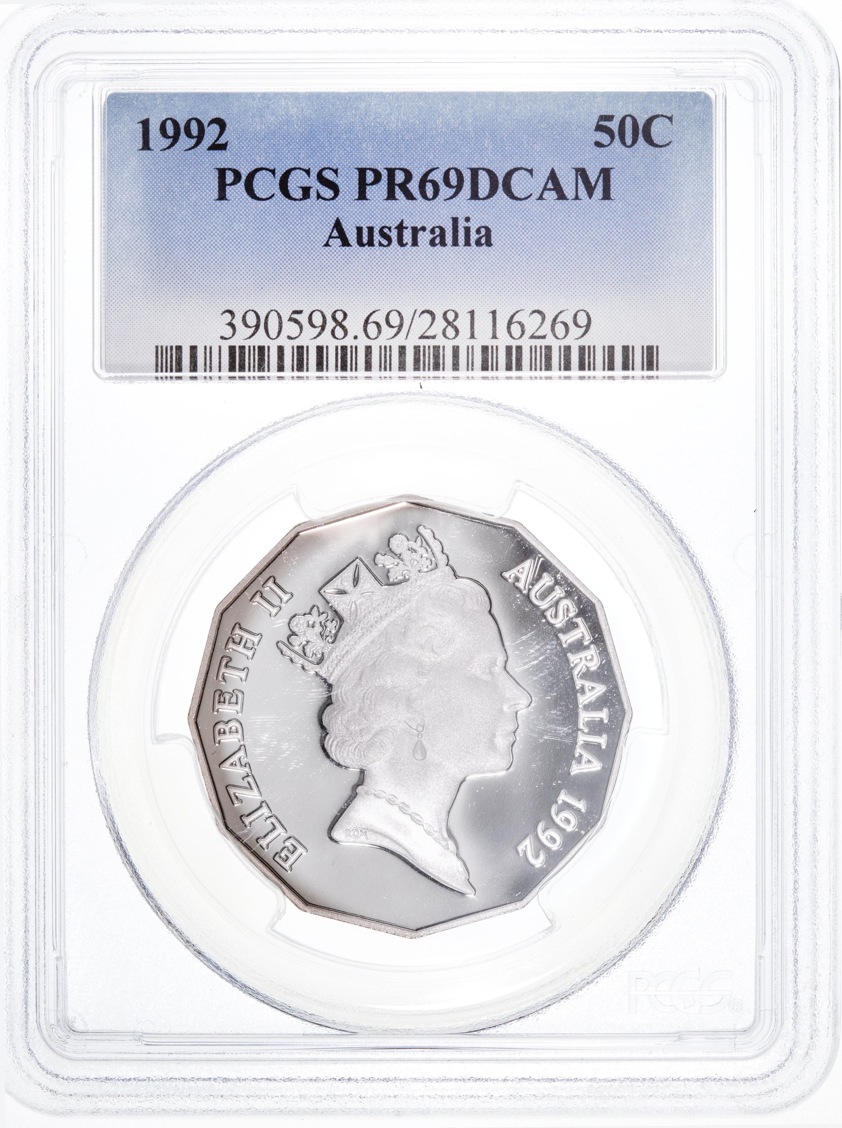 Fifty Cent, 1992, PCGS PR69DCAM