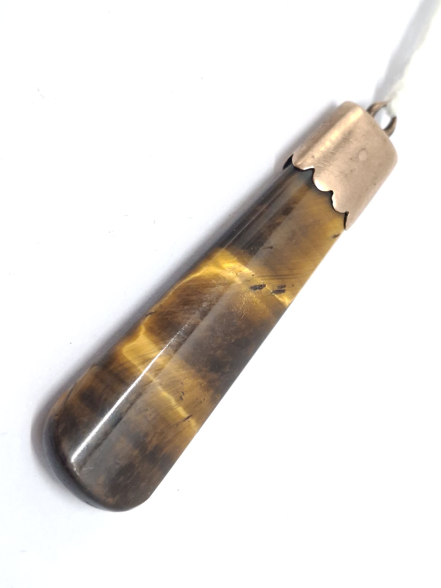 1092 · 9CT ROSE GOLD AND TIGERS EYE PENDANT