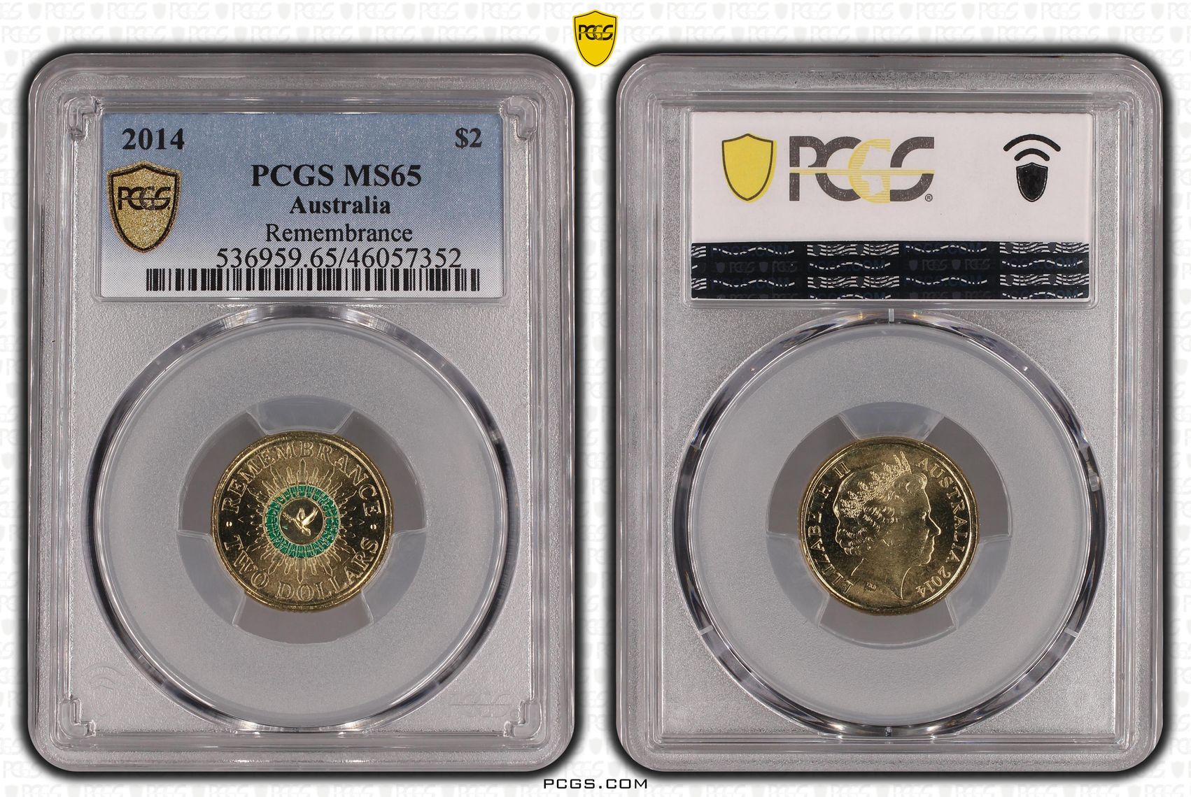 Remembrance, Two Dollar, 2014, PCGS MS 65