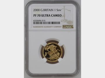 2000 ELIZABETH II PROOF GOLD SOVEREIGN PF70 UCAM TOP POP!