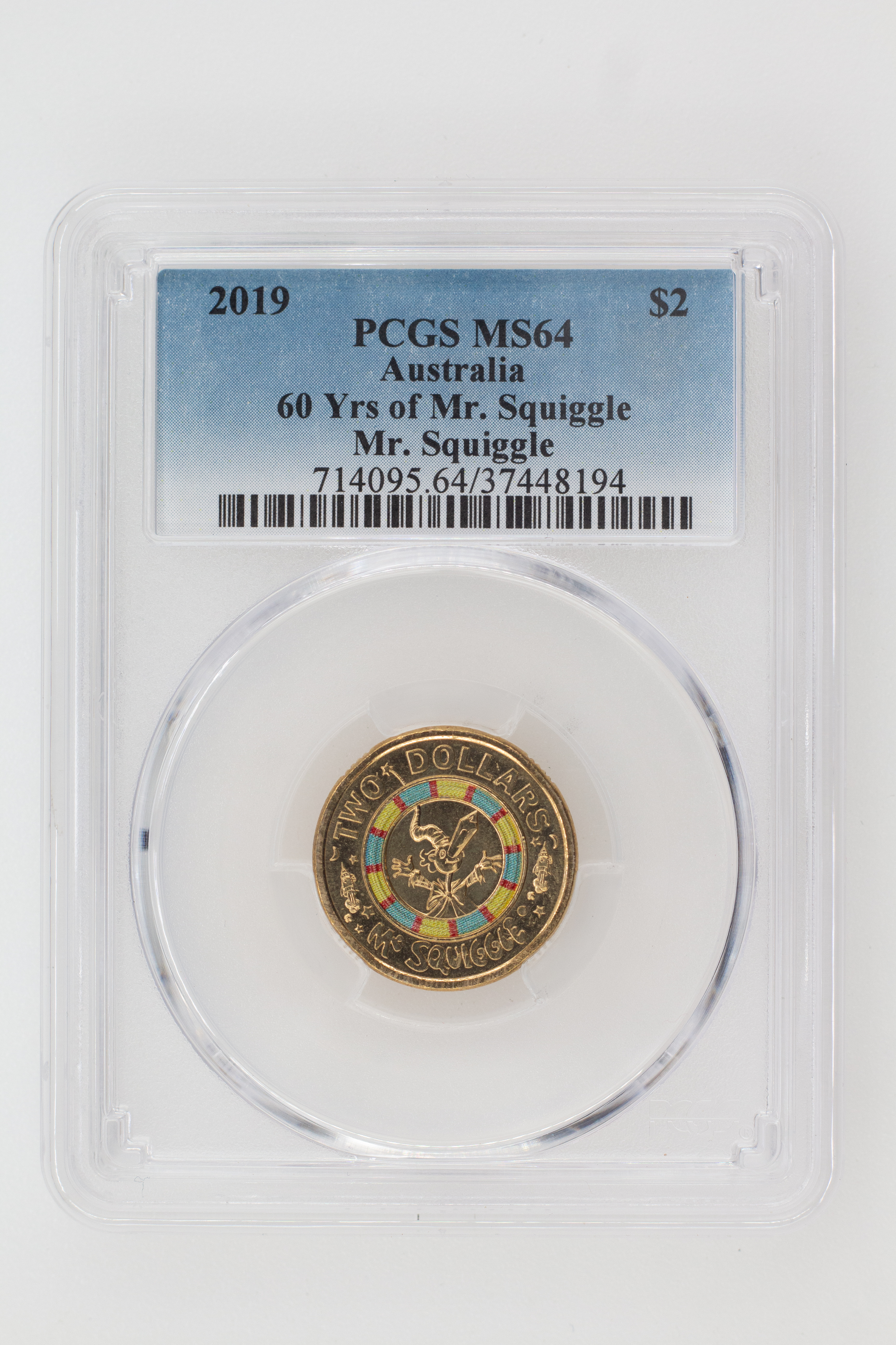 2019 Australia Two Dollar, $2 60 Yrs of Mr. Squiggle - Mr. Squiggle PCGS - MS64 -194