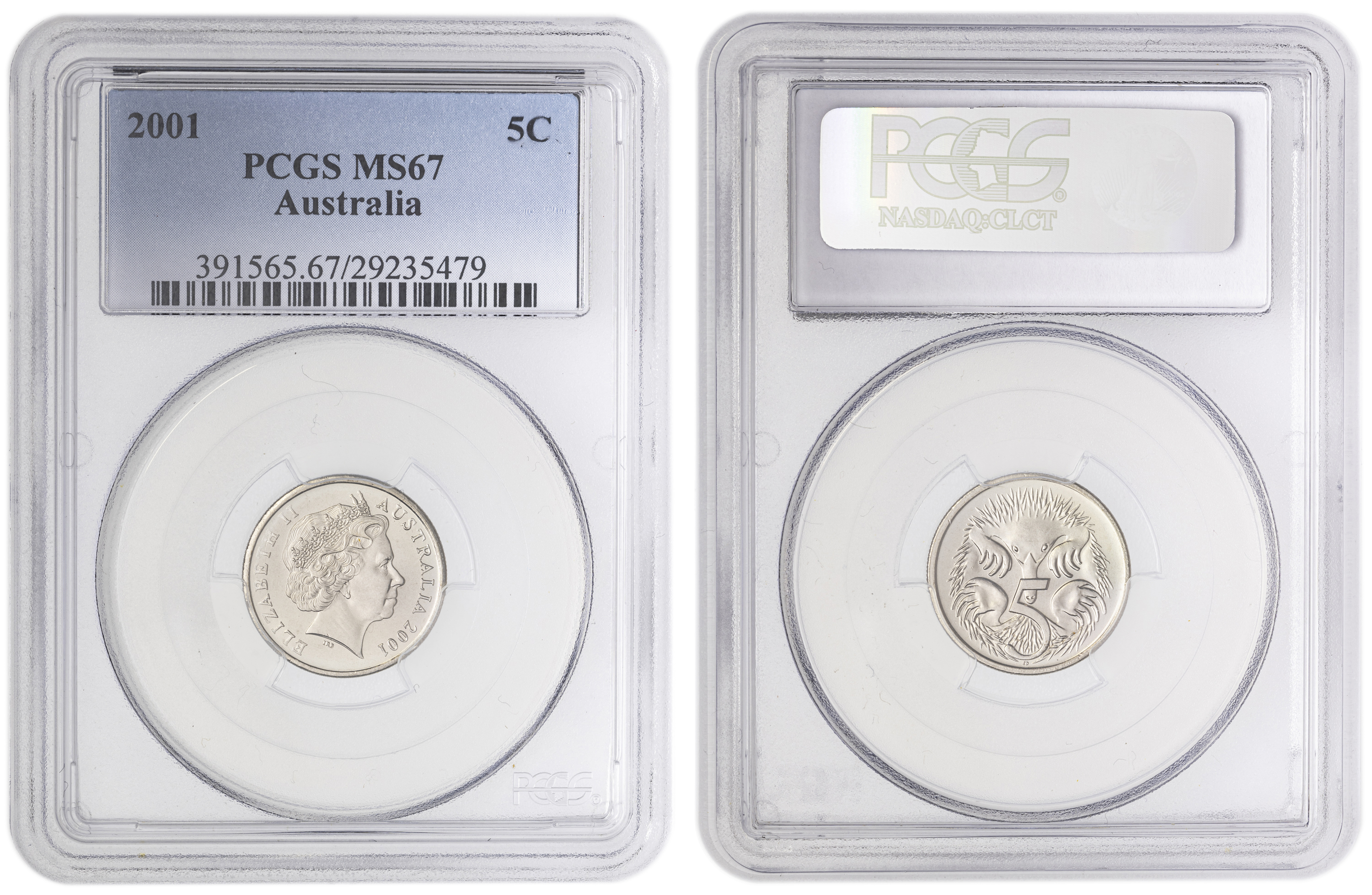 Small Head , Five Cent, 2001, PCGS MS67