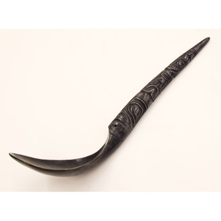 Old Tlingit Totemic Horn Spoon