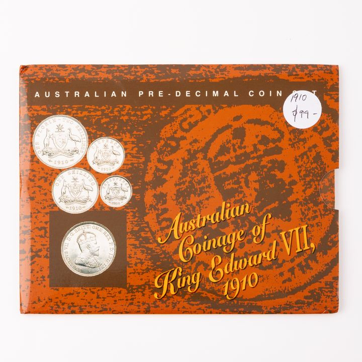 Edward VII, Sherwood - Australian Coinage of King Edward VII, Threepence - Florin, 1910,  Good
