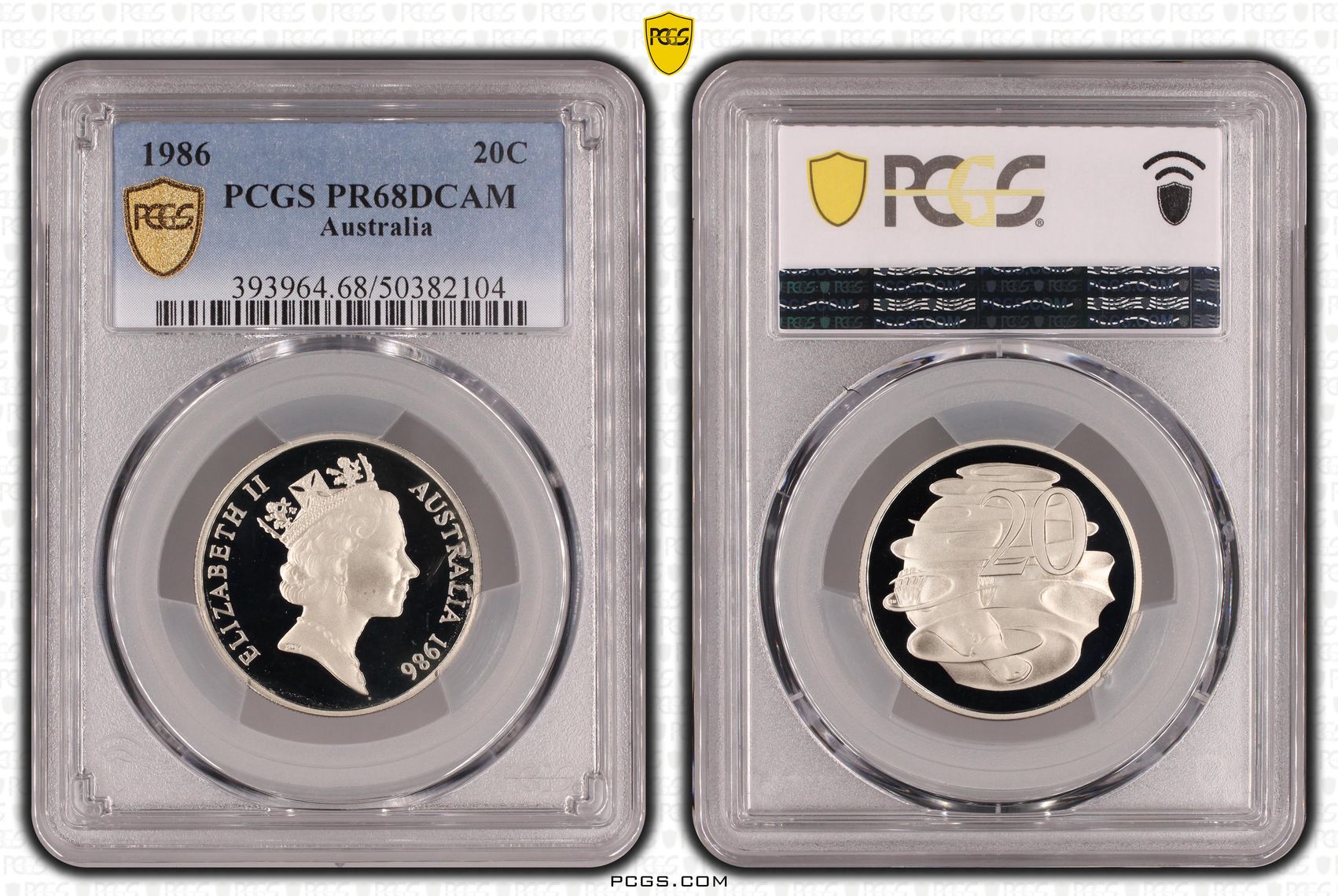 Twenty Cent, 1986, PCGS PR68DCAM