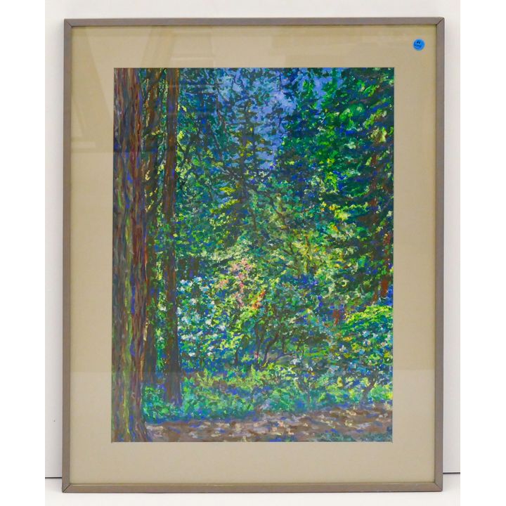 Summer Forestscape Oil On Paper Framed 31.5'' x 25'' Unsigned.