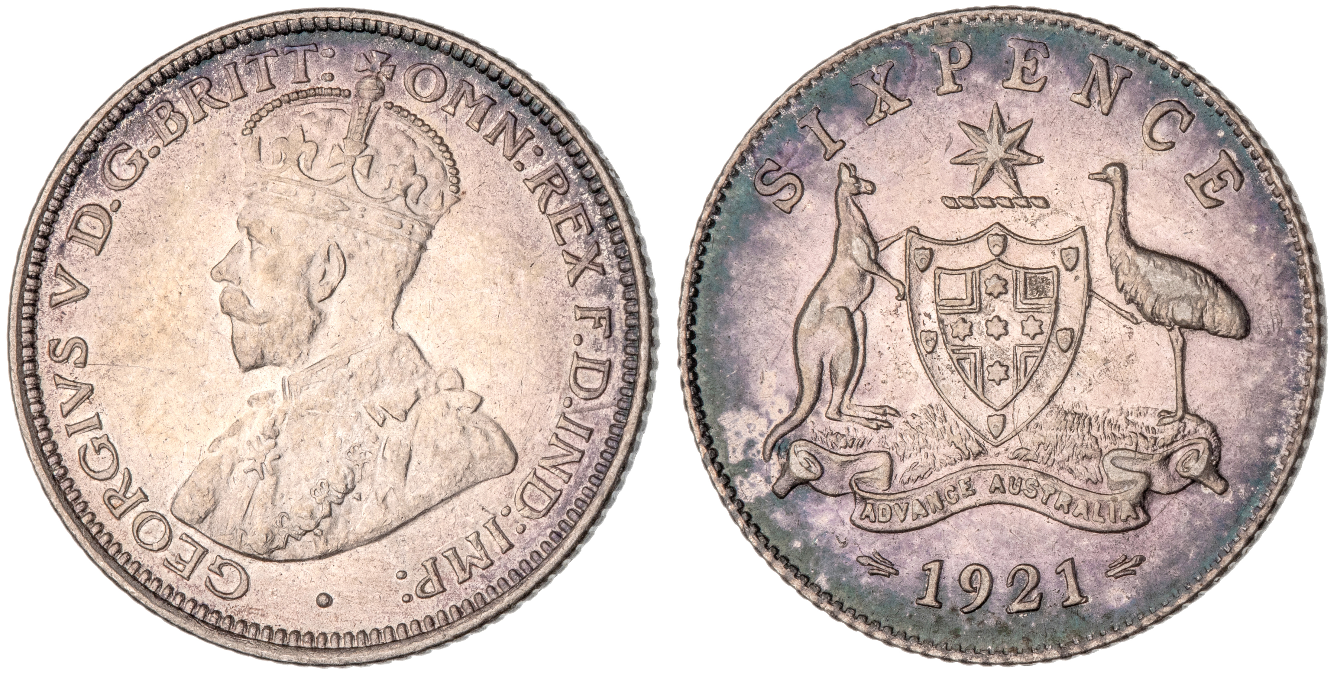 George V, Sixpence, 1921, UNC
