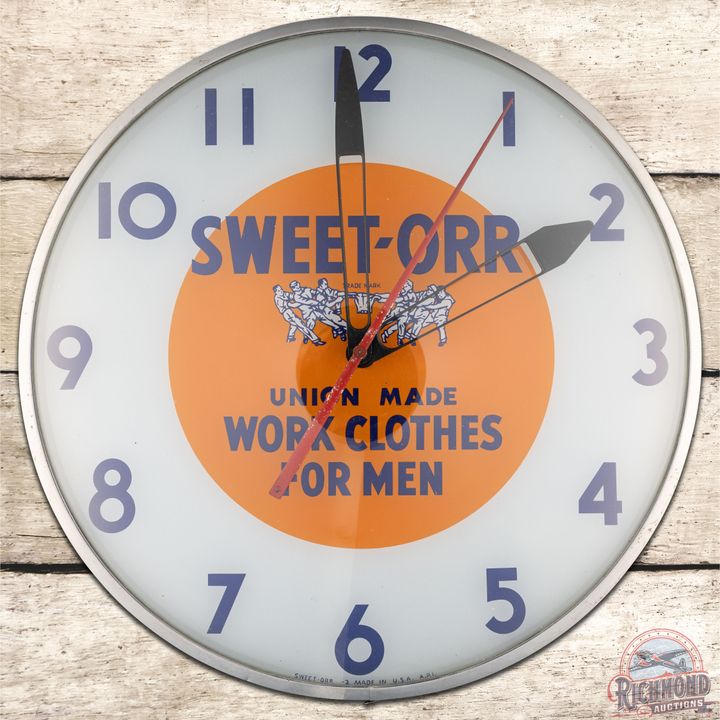 Sweet Orr Union Made Work Clothes for Men 15" Lighted Advertising Clock