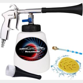 GIFTCITY CAR CLEANING GUN, CAR INTERIOR DUSTER CLEANING TOOL, PNEUMATIC WASH GUN SPRAY NOZZLE WITH 1L FOAM BOTTLE & CLEANING BRUSH