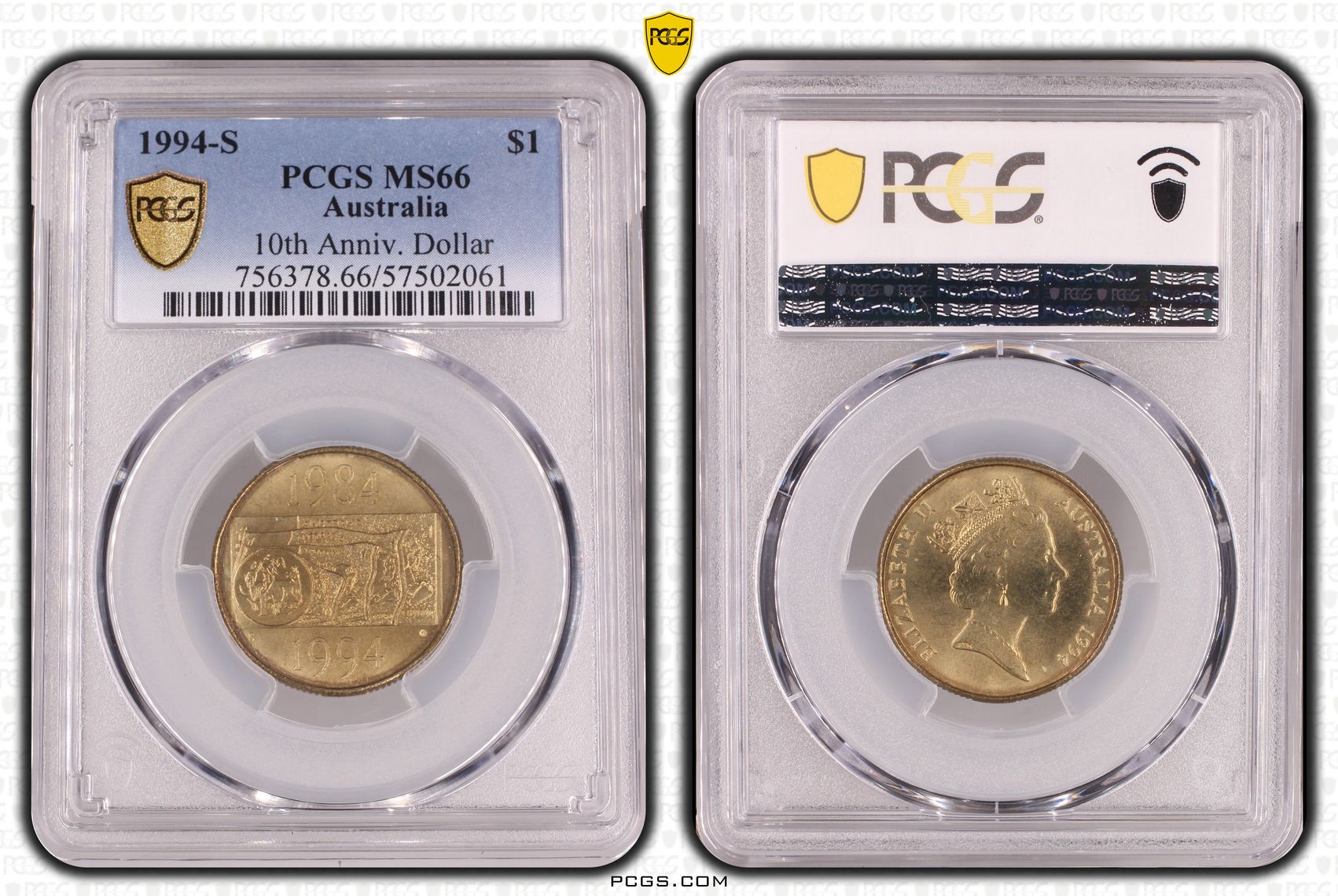 10th Anniv. Dollar, One Dollar, 1994-S, PCGS MS66