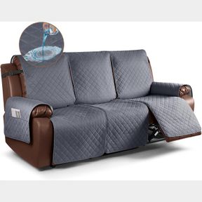 KINCAM WATERPROOF RECLINER SOFA COVER, NON-SLIP RECLINING COUCH COVERS FOR 3 SEAT, RECLINER COUCH COVER FURNITURE PROTECTOR WITH E