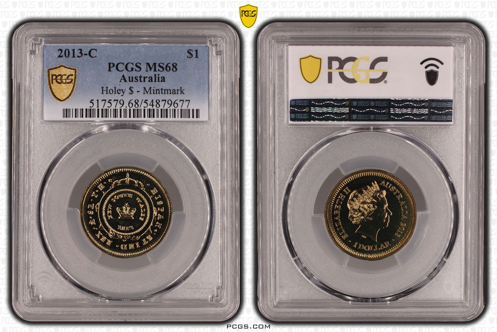 Holey $ - Mintmark, One Dollar, 2013-C, PCGS MS68