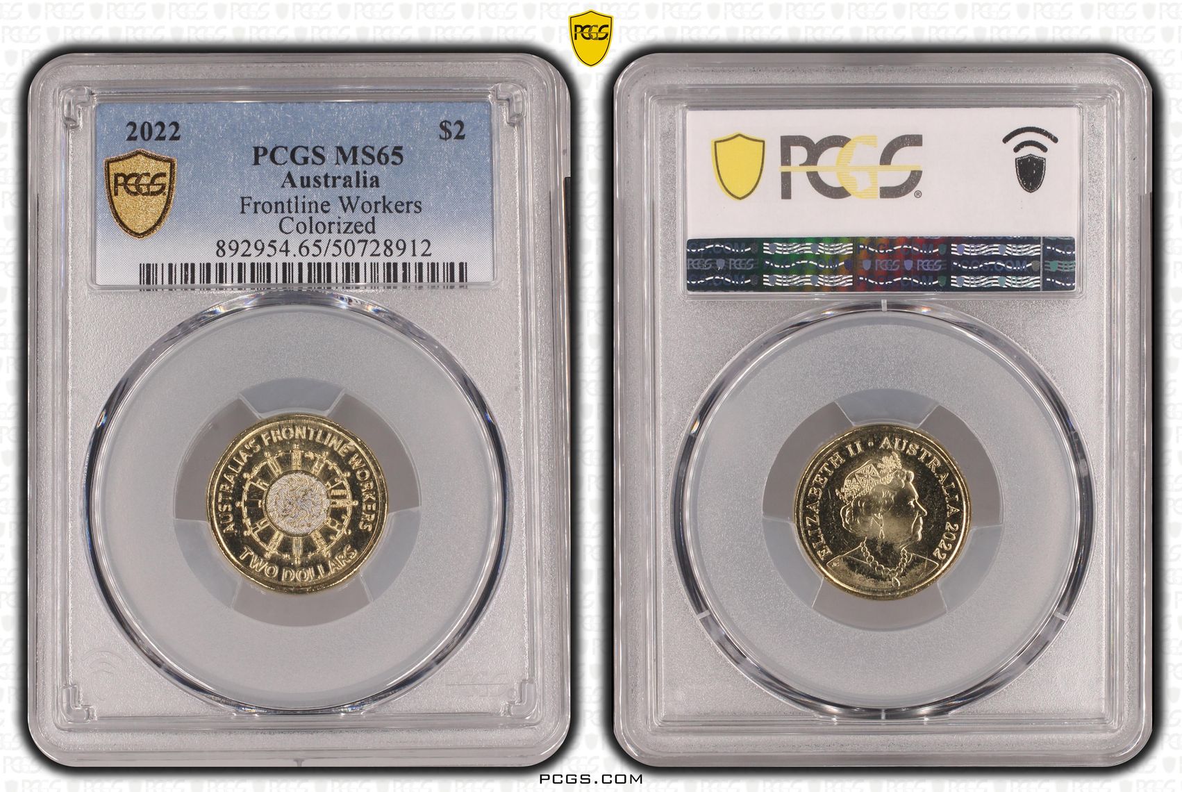 Frontline Workers Colorized, Two Dollar, 2022, PCGS MS65