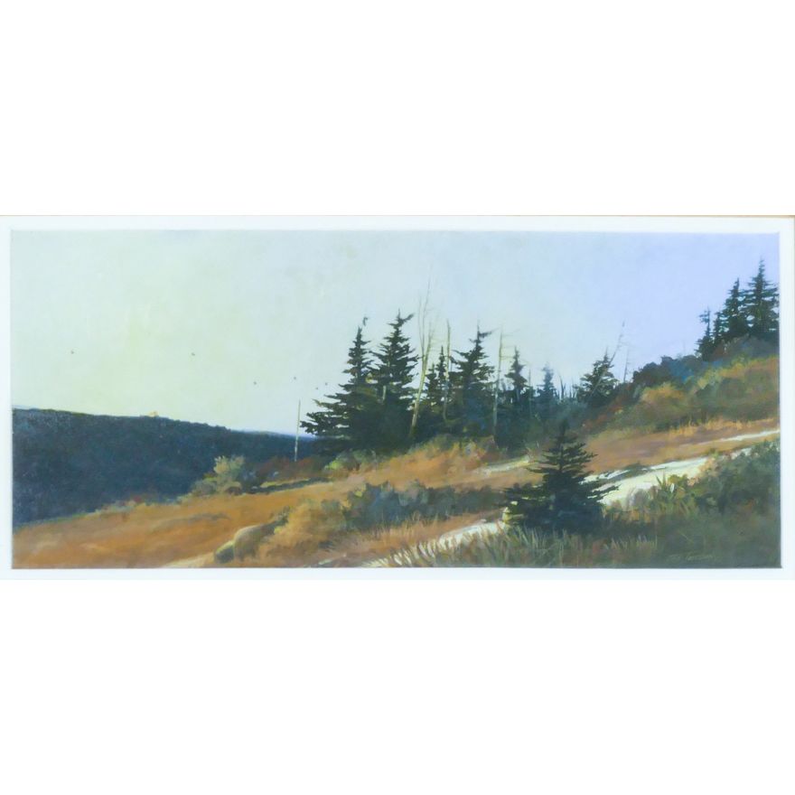 Pete Jordan Tree Landscape Signed Lithograph Framed 14''x21''