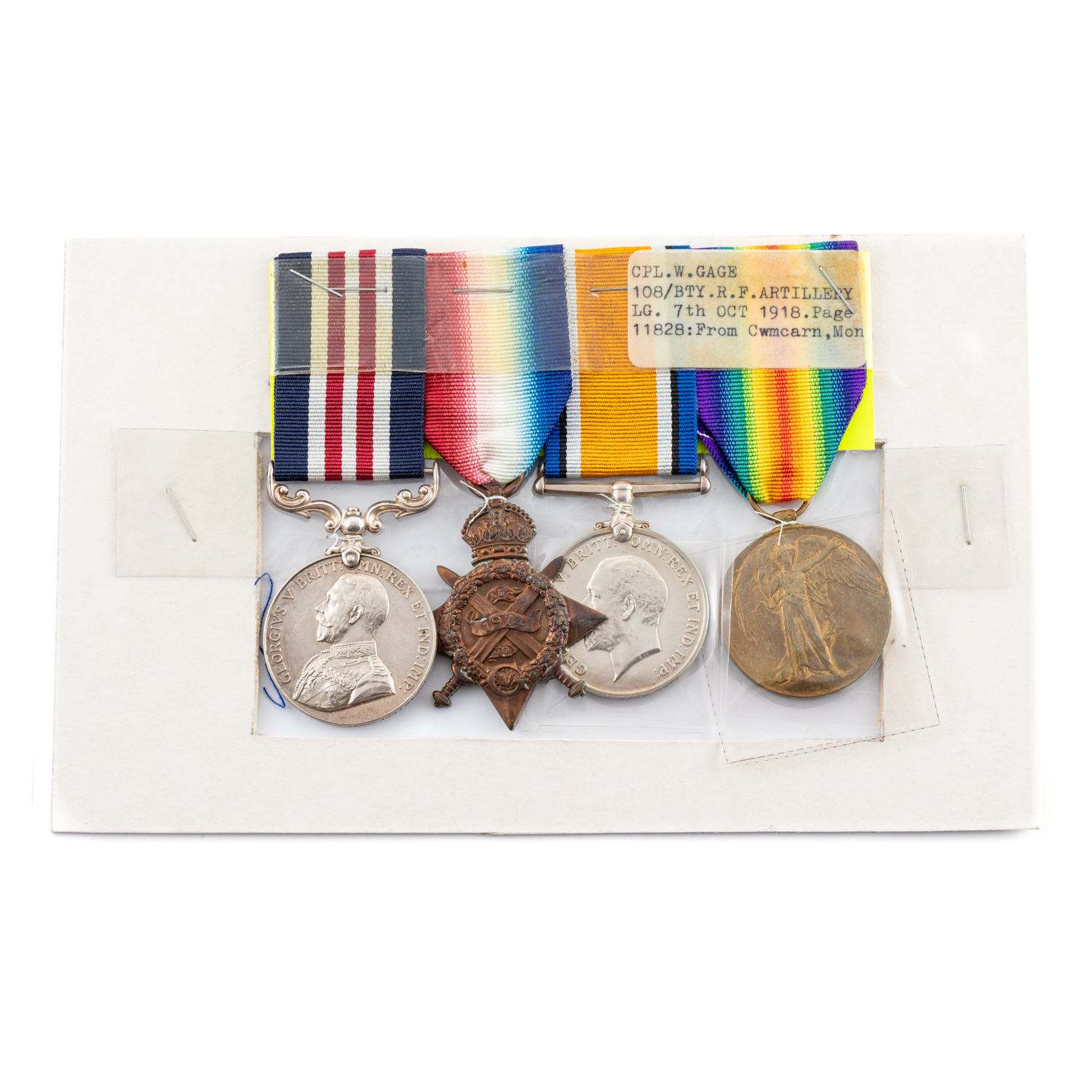 Great Britain, Military Medal, WWI medal group of four., WWI,