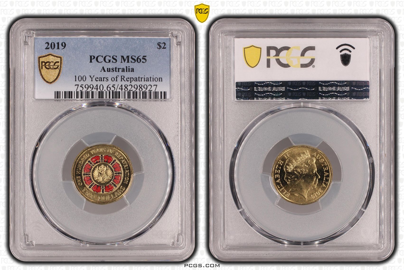 100 Years of Repatriation - Colorized, Two Dollar, 2019, PCGS MS65