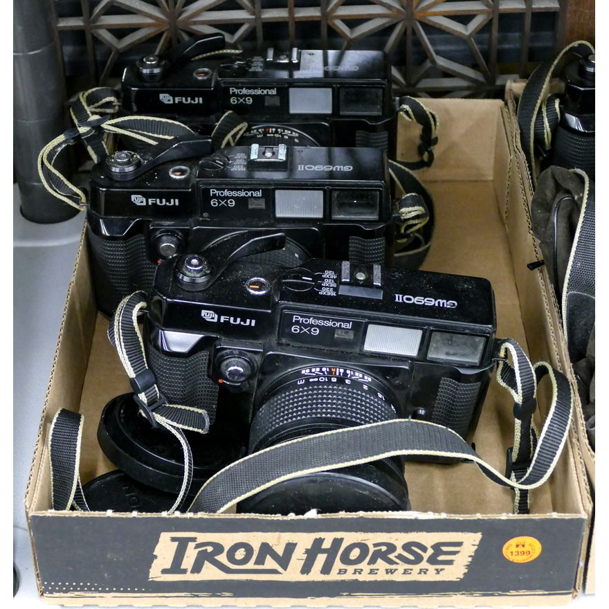 Box 3pc Fuji 6x9 GW690II Cameras with Lenses