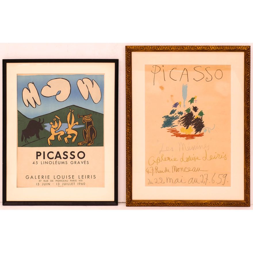 2pc Vintage Pablo Picasso Exhibition Posters