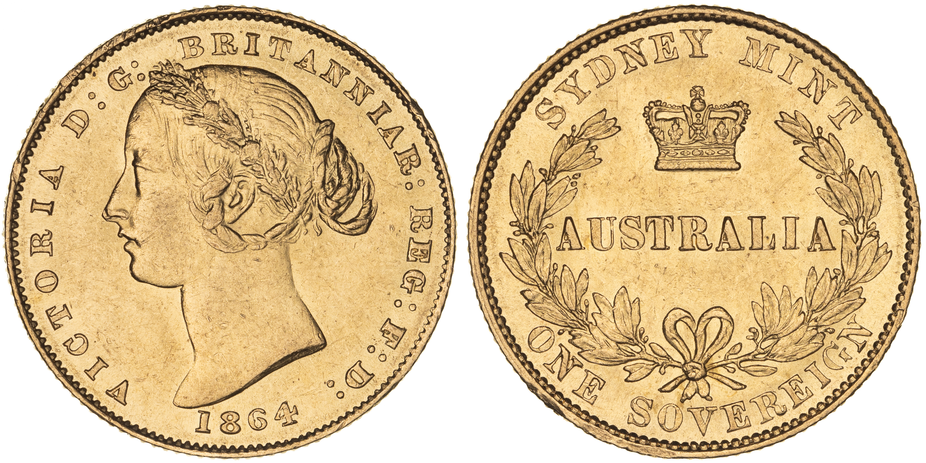 Victoria, Sydney Mint Reverse - Type II, Sovereign, 1864, UNC