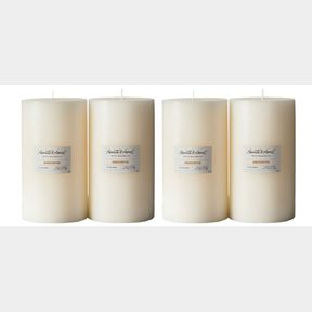 4PCS 4"X7" HEARTH & HAND WMAGNOLIA SATIN PILLAR CANDLE CREAM