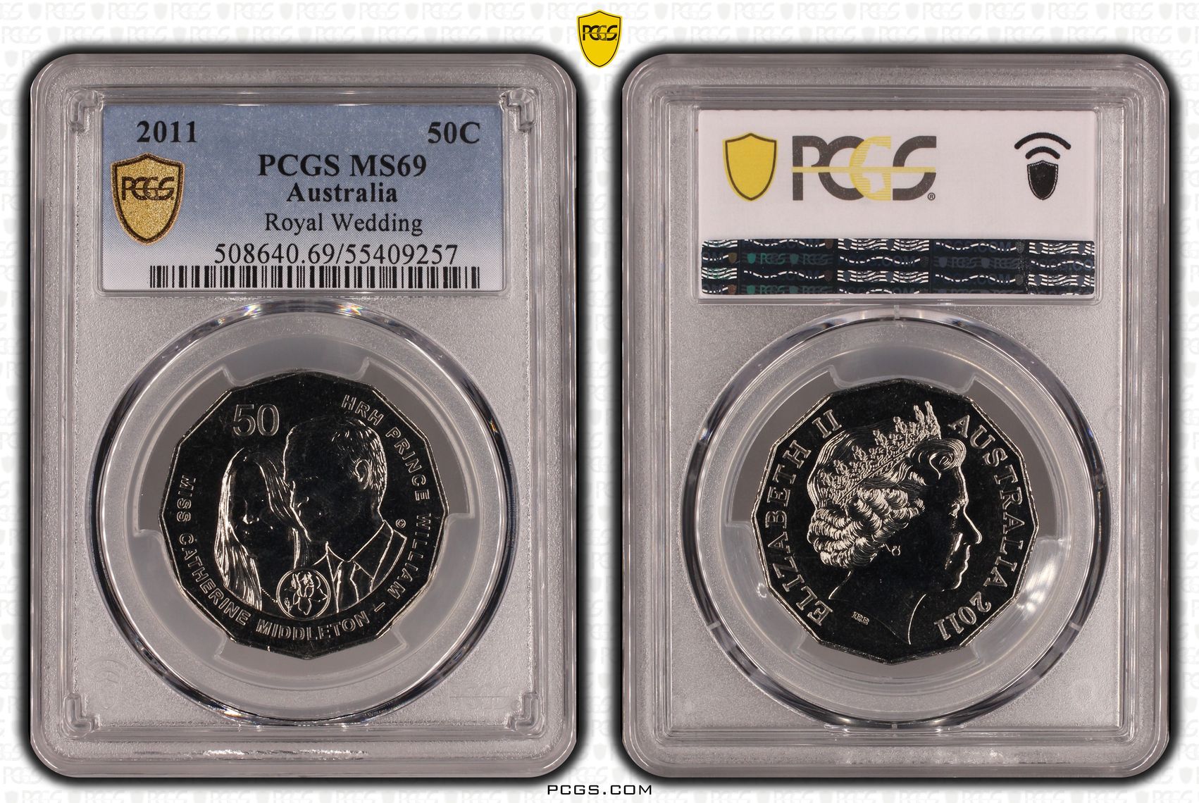Royal Wedding, POP 15/0, Fifty Cent, 2011, PCGS MS69