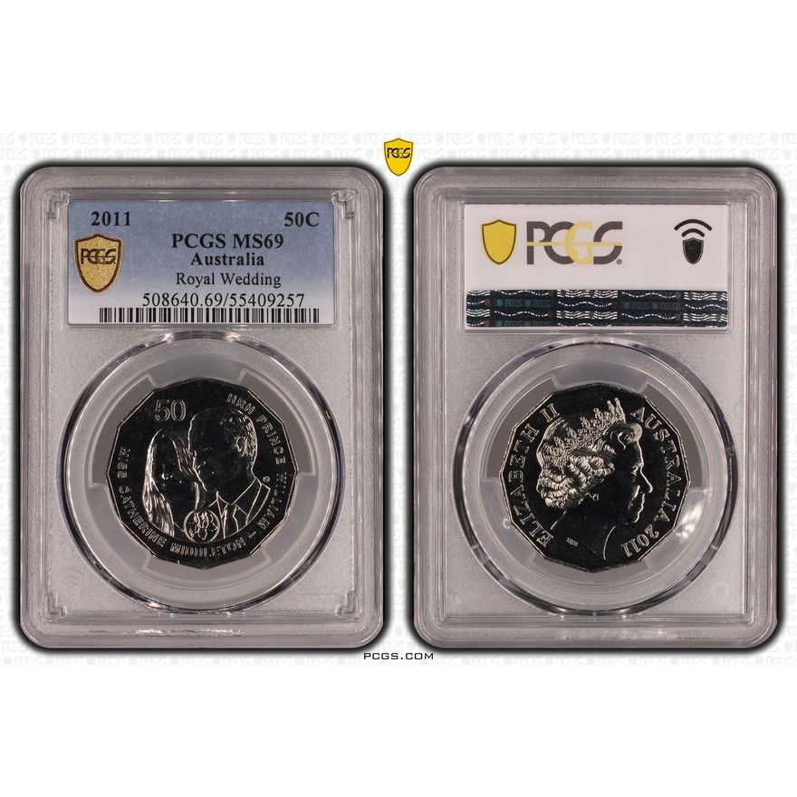 Royal Wedding,  POP 15/0, Fifty Cent, 2011, PCGS MS69