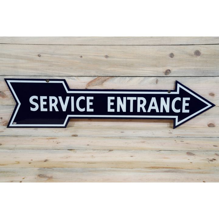 Service Entrance Arrow Double Sided Porcelain Sign TAC 9